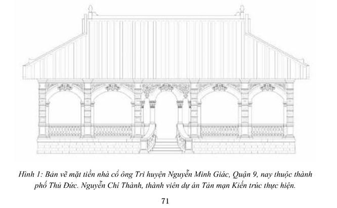 Bản vẽ mặt tiền nhà cổ ông Tri huyện Nguyễn Minh Giác
